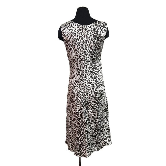 Ashley Fogel Animal Satin Midi Dress Size 10 Small NZ Designer Italian Fabric - Picture 5 of 8